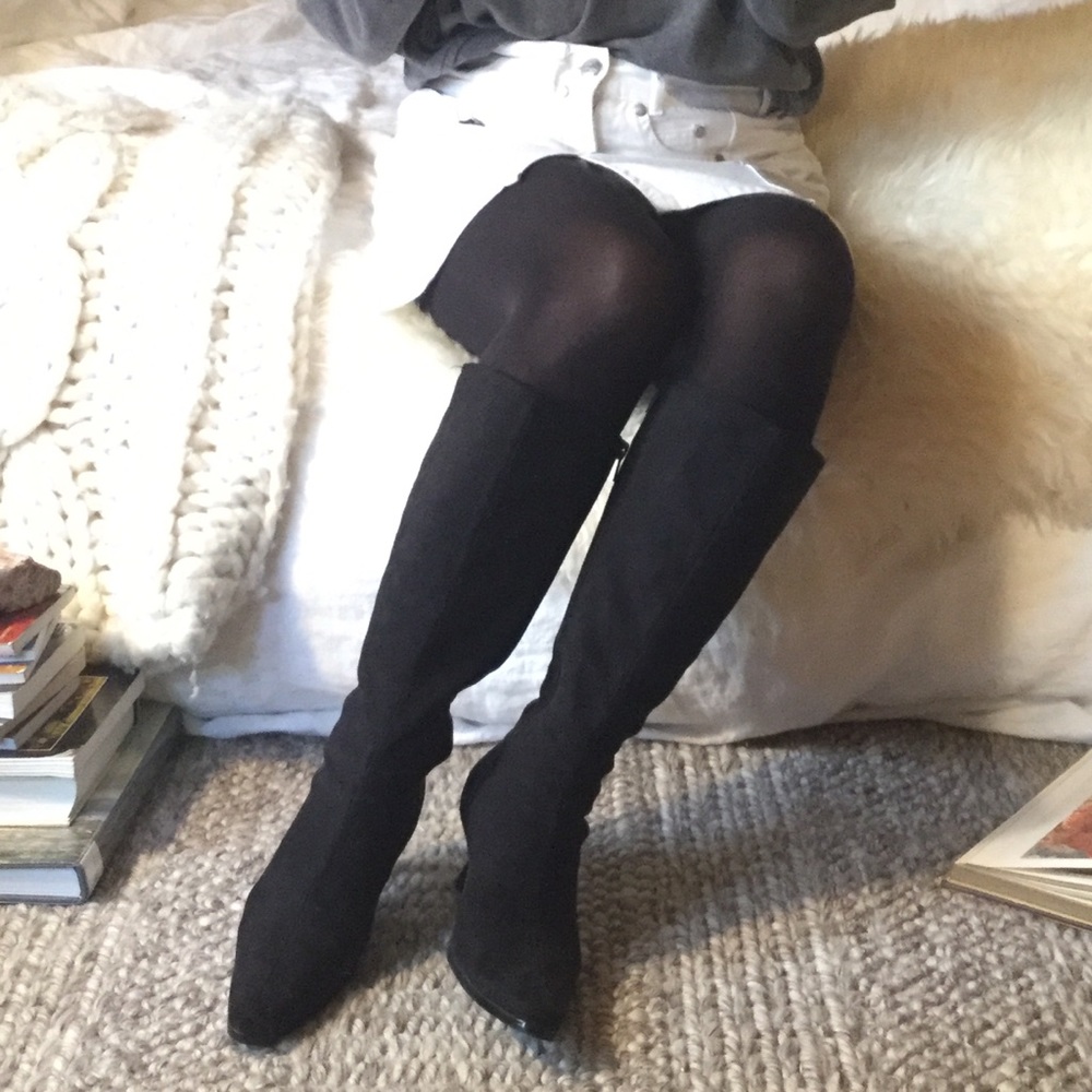 NORDSTROM Bistro tall zipper heeled pointy boots